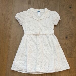 Draper James Cream Eyelet Shirt Dress with Belt